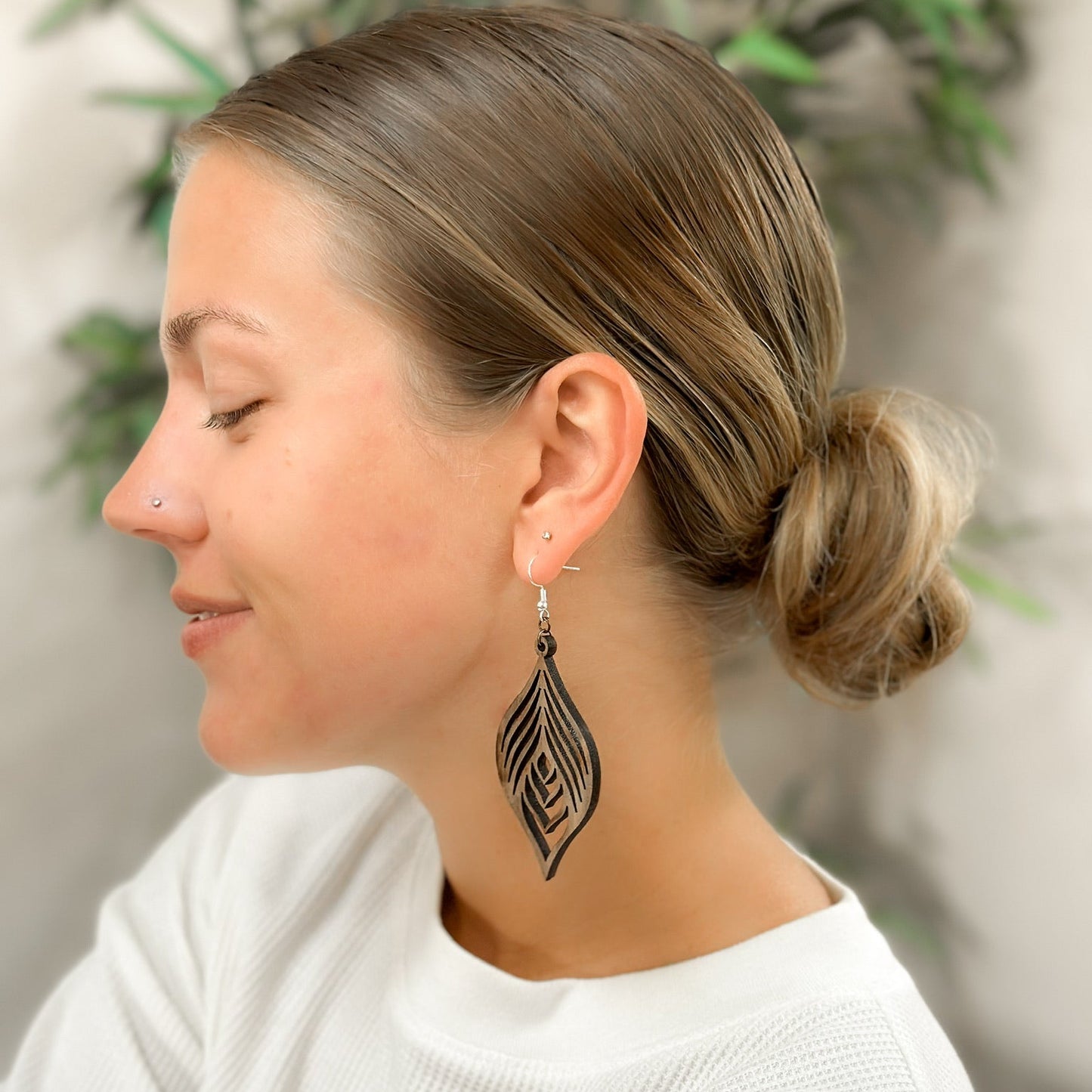 Laser Cut Wood Earrings