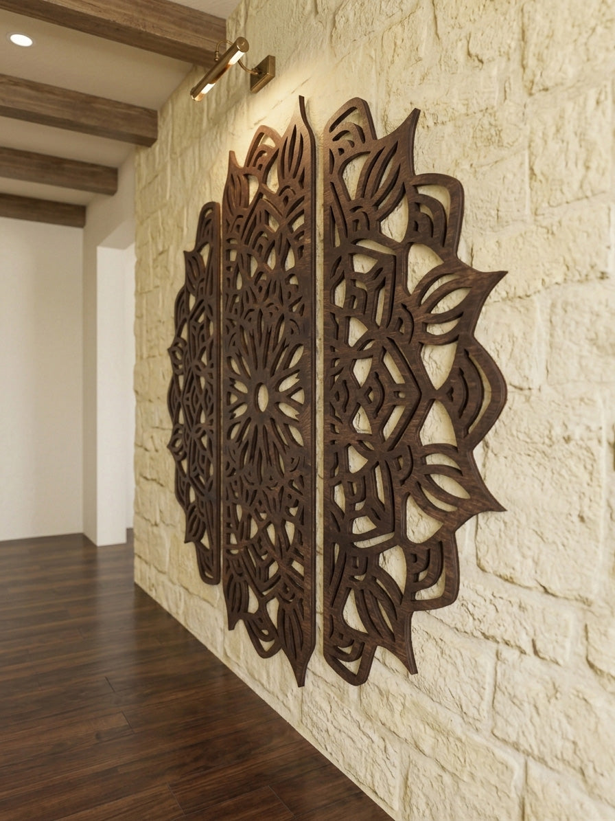 Grand Lotus Laser Cut Wood Art
