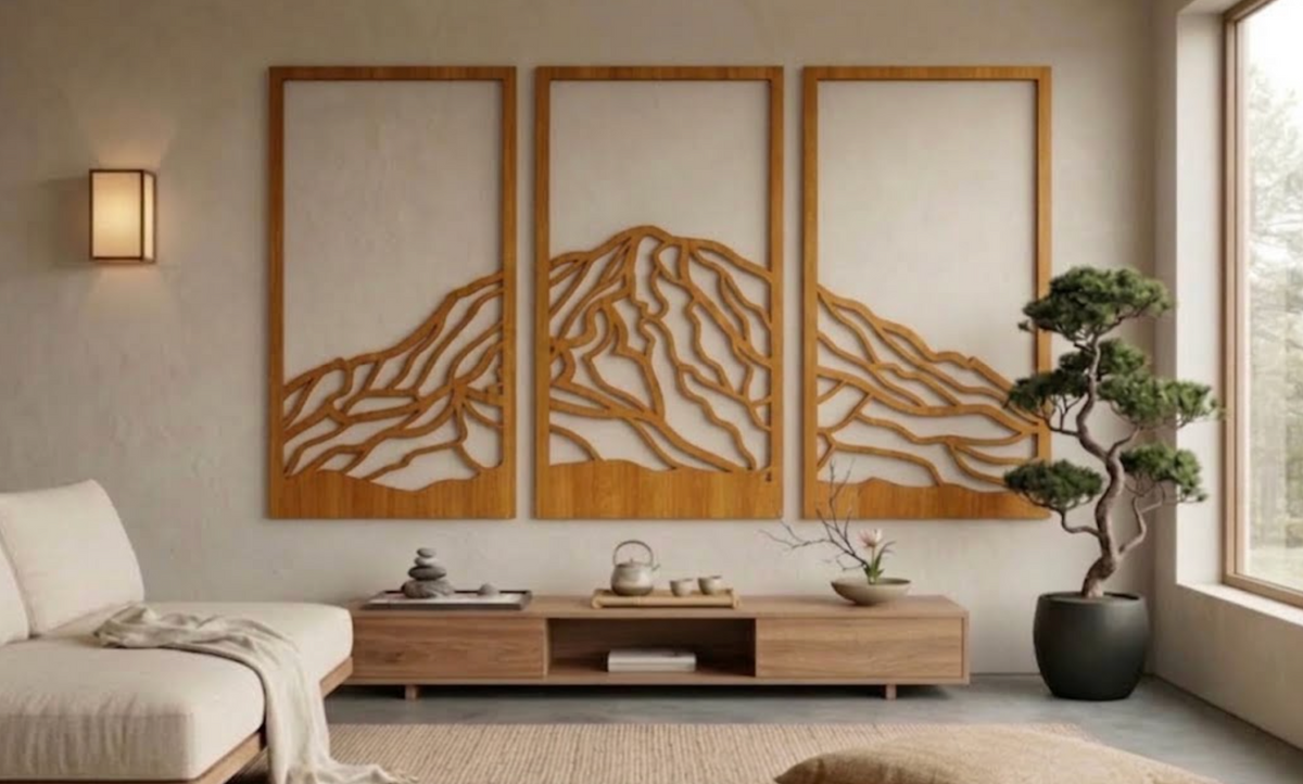 Mount Rainier Laser Cut Wood Art