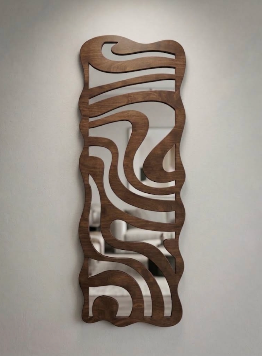 Groovy Wood Mirror