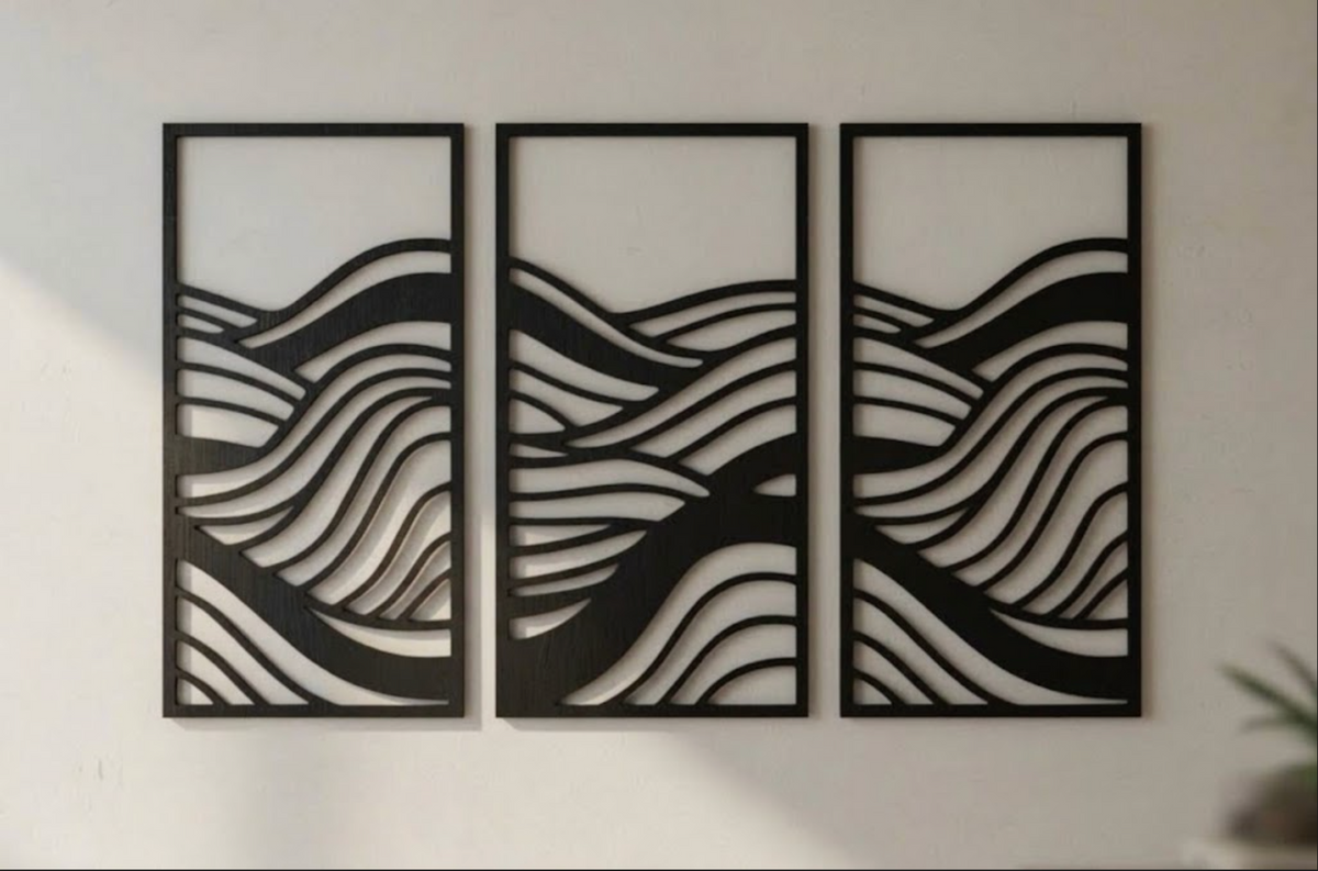 Ocean Waves - Laser Cut Wood Art