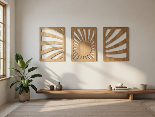 Sun Swirl Laser Cut Wood Art