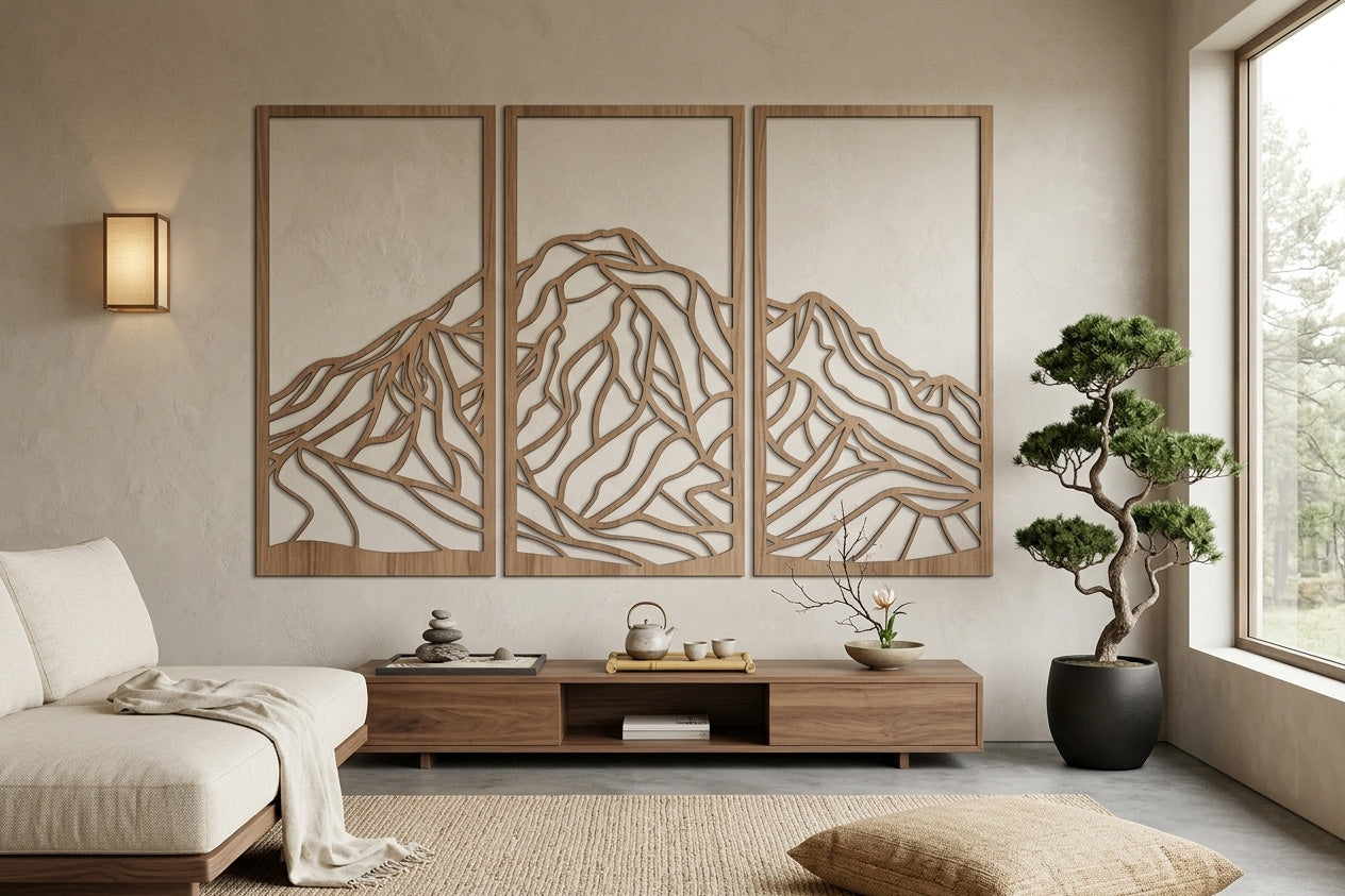 Mount Baker Laser Cut Wood Art