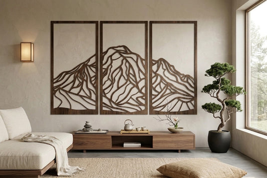 Mount Baker Laser Cut Wood Art