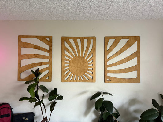Sun Swirl Wooden Wall Art