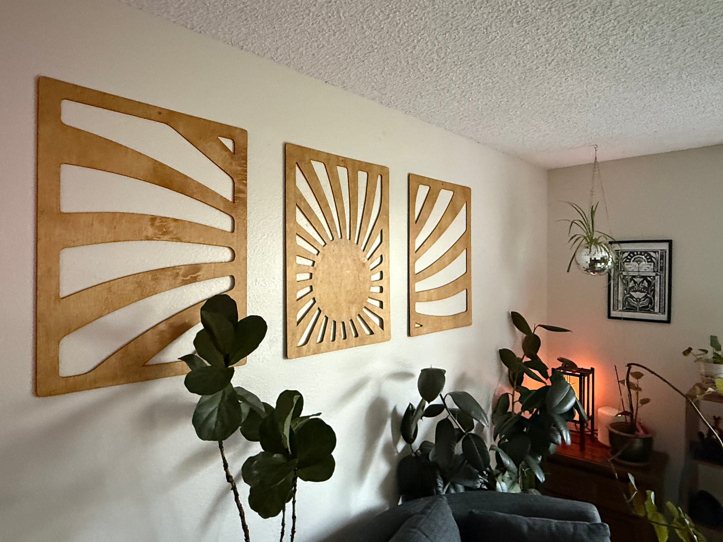 Sun Swirl Wooden Wall Art