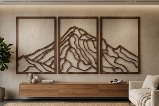 Mount Hood Laser Cut Wood Art
