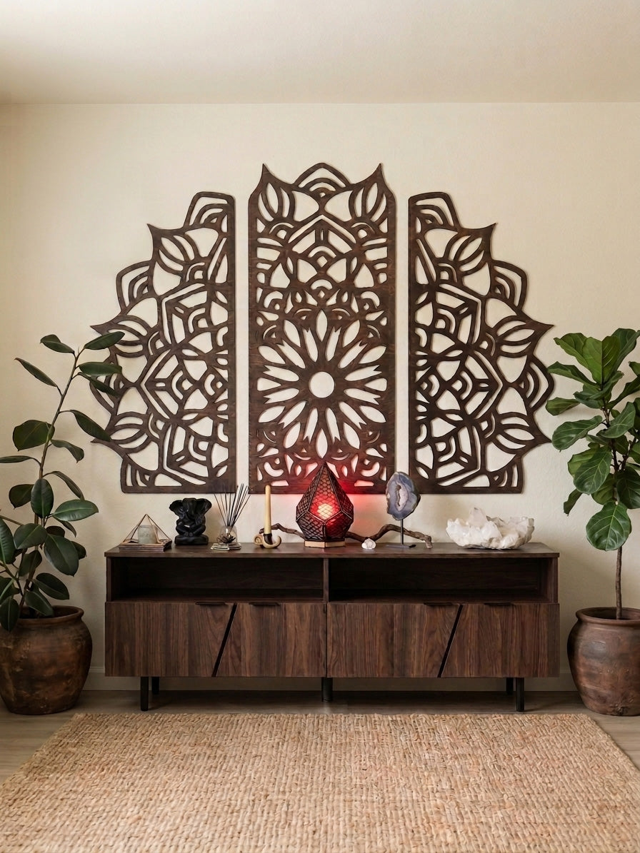 Grand Lotus Laser Cut Wood Art