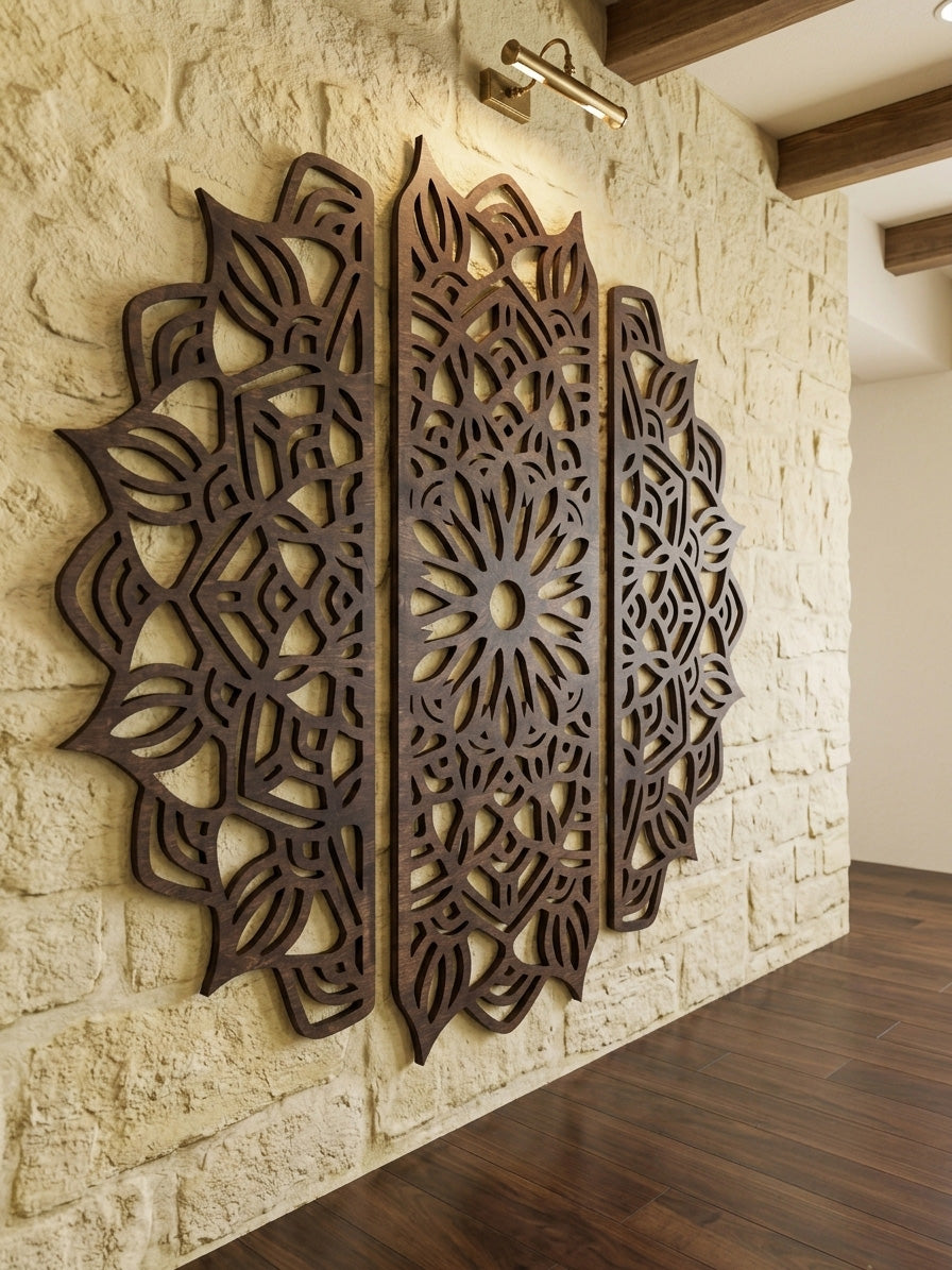 Grand Lotus Laser Cut Wood Art