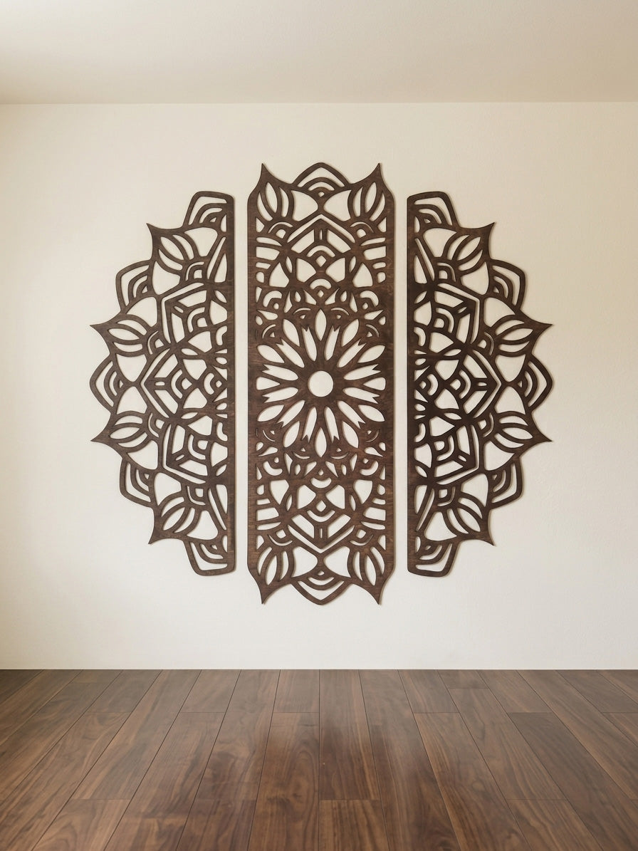 Grand Lotus Laser Cut Wood Art