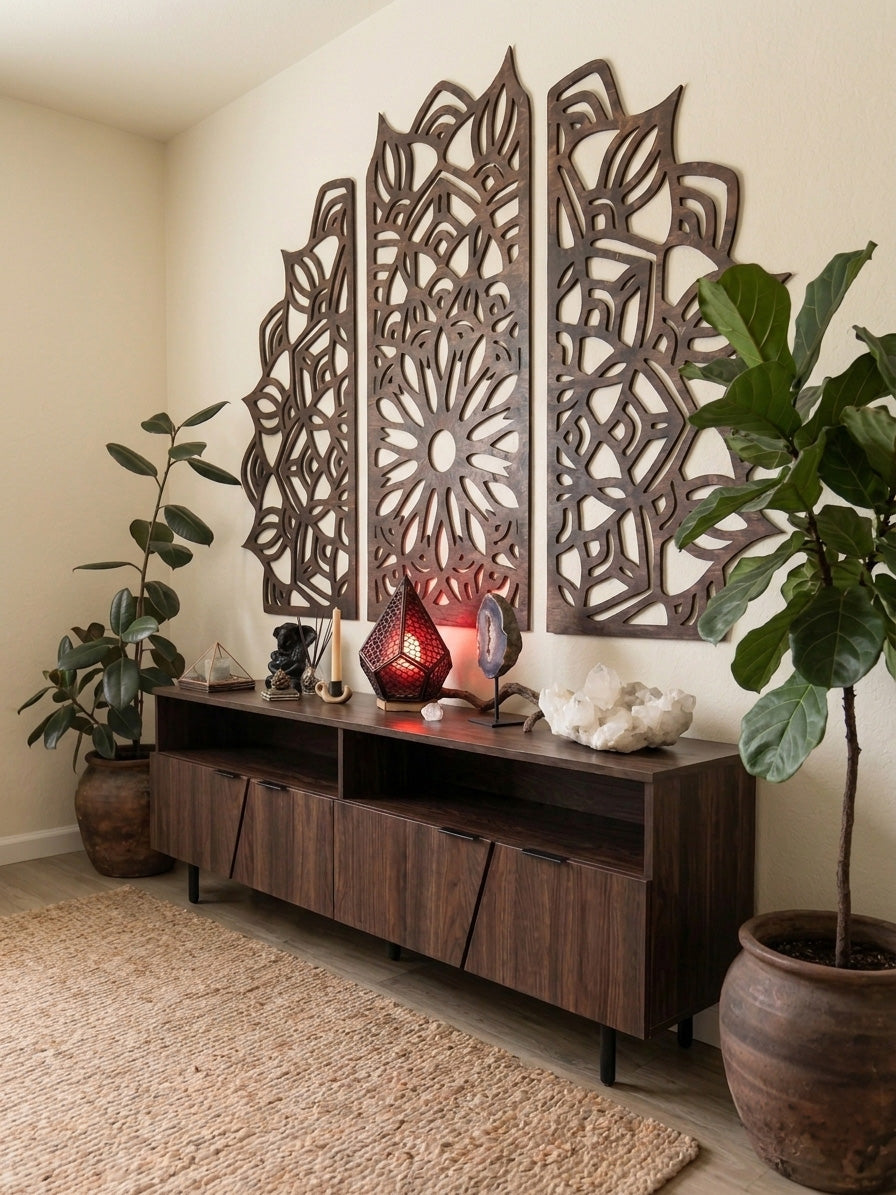 Grand Lotus Laser Cut Wood Art