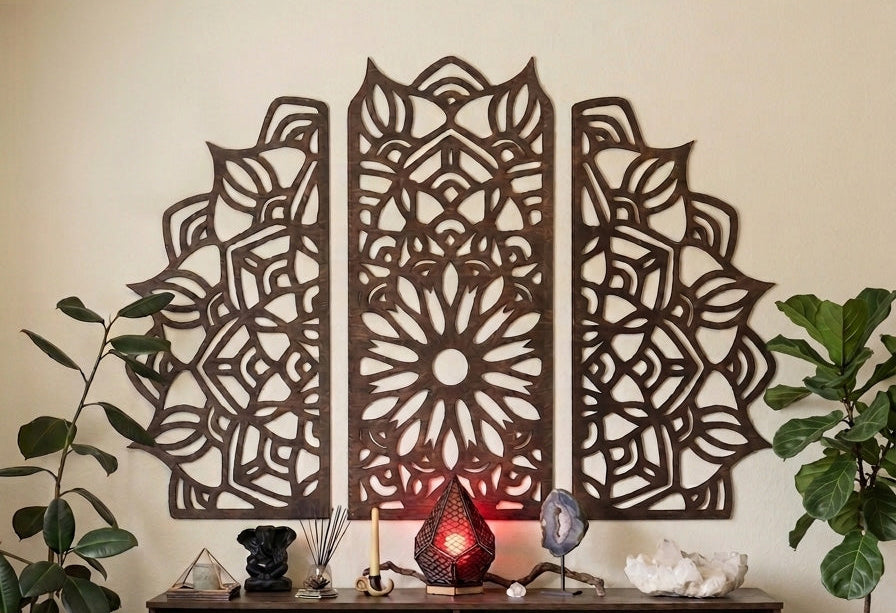 Grand Lotus Laser Cut Wood Art
