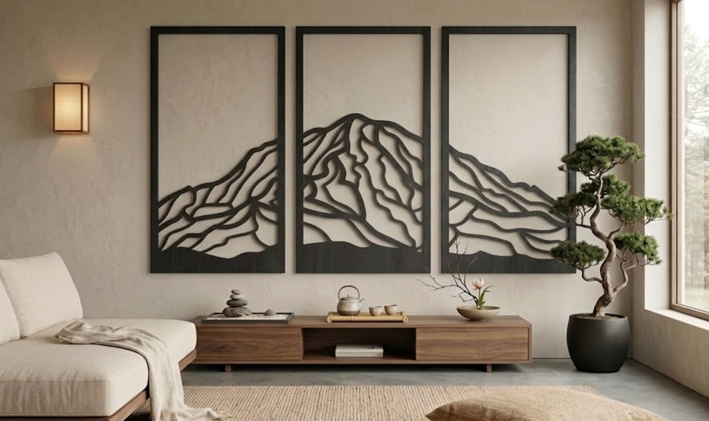 Mount Rainier Laser Cut Wood Art