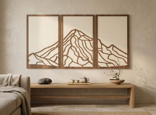 Mount Hood Laser Cut Wood Art