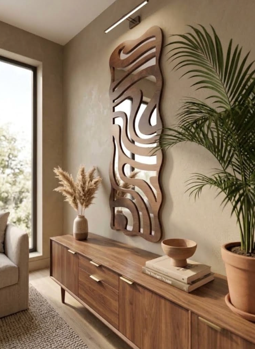 Groovy Wood Mirror