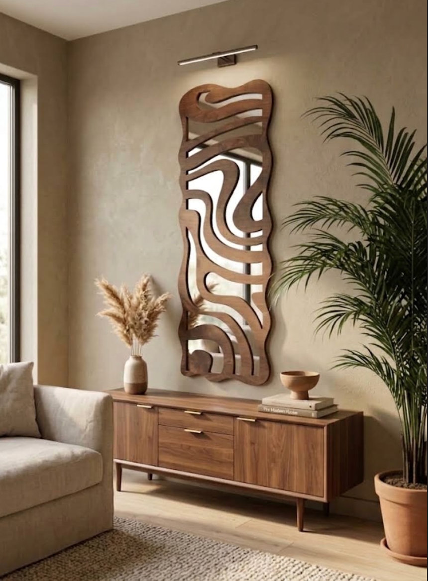 Groovy Wood Mirror